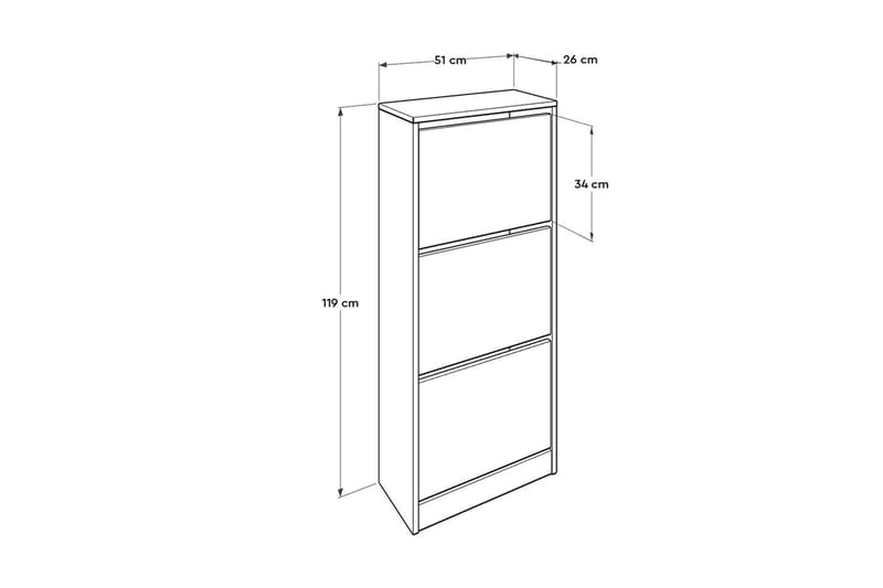 SKOSKÅP 51x119 cm Vit - Vit - Förvaring - Sko- & klädförvaring - Skoförvaring