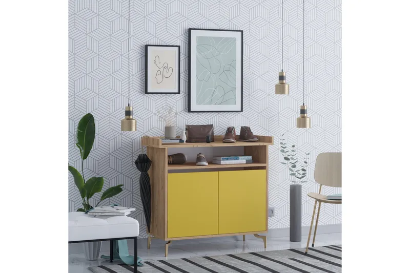 Skoskåp 52x100 cm - Guld/Natur/Gul - Förvaring - Sko- & klädförvaring - Skoförvaring