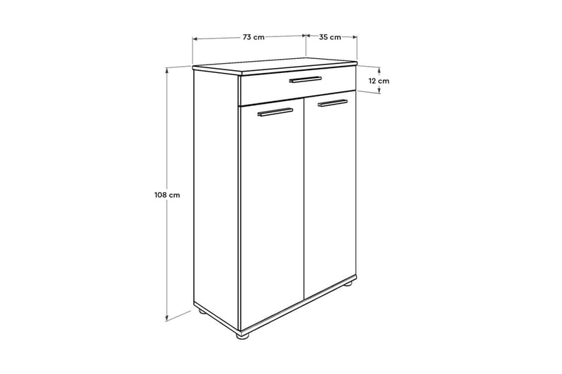 SKOSKÅP 73x108 cm Vit - Förvaring - Sko- & klädförvaring - Skoförvaring