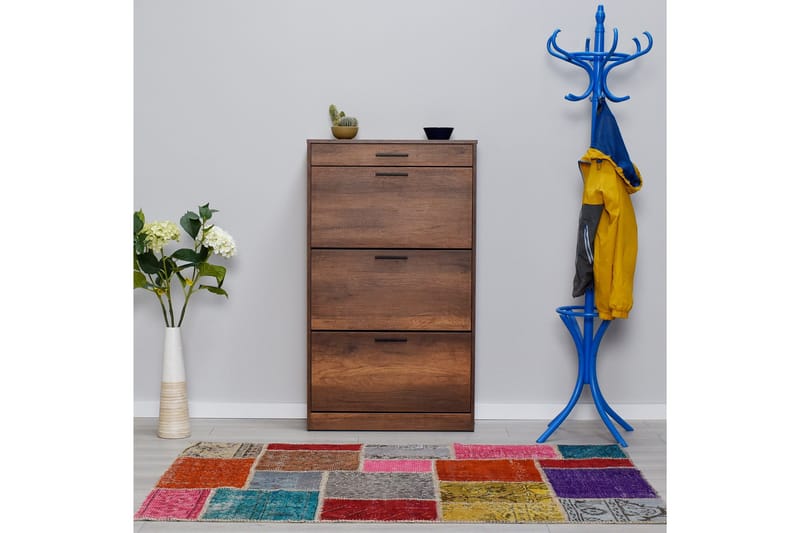 Skoskåp 75x128 cm - Valnöt - Förvaring - Sko- & klädförvaring - Skoförvaring