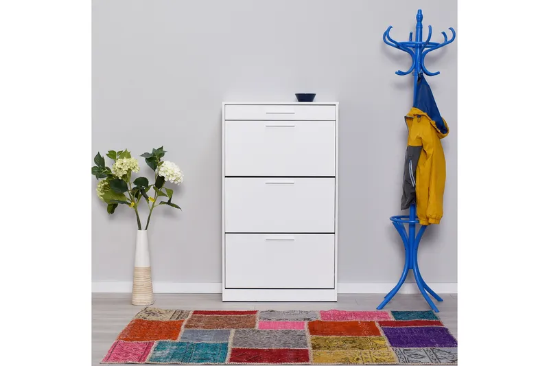 Skoskåp 75x128 cm - Vit - Förvaring - Sko- & klädförvaring - Skoförvaring