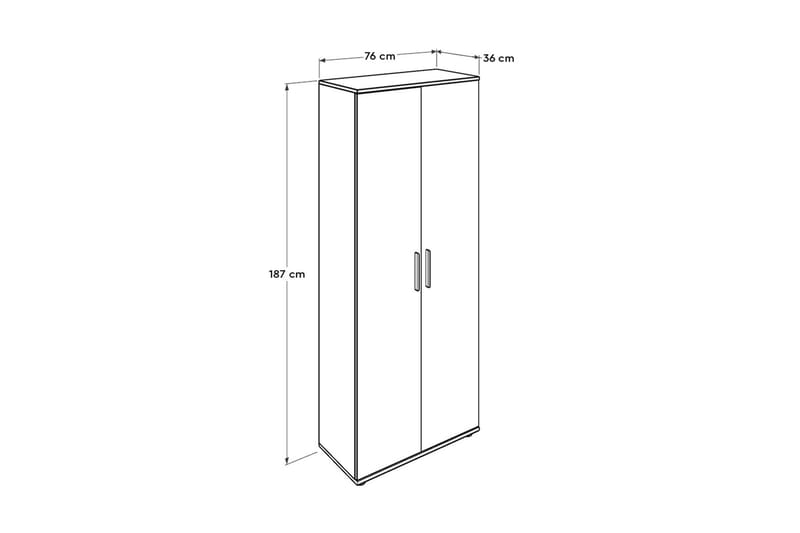 SKOSKÅP 76x187 cm Vit - Förvaring - Sko- & klädförvaring - Skoförvaring