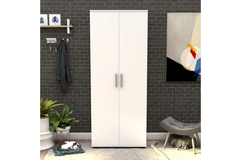 Skoskåp 76x187 cm - Vit - Förvaring - Sko- & klädförvaring - Skoförvaring