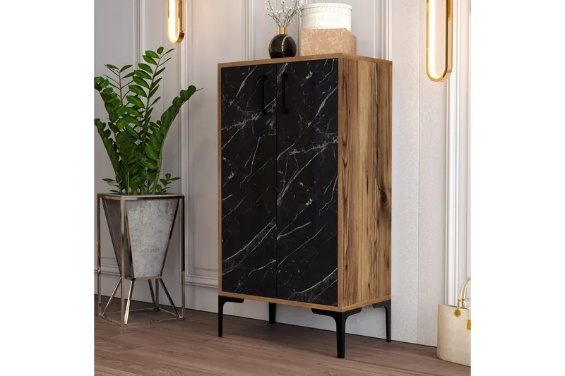 Babice Skoskåp 35x60 cm - Svart/Valnöt - Förvaring - Sko- & klädförvaring - Skoförvaring - Skoskåp