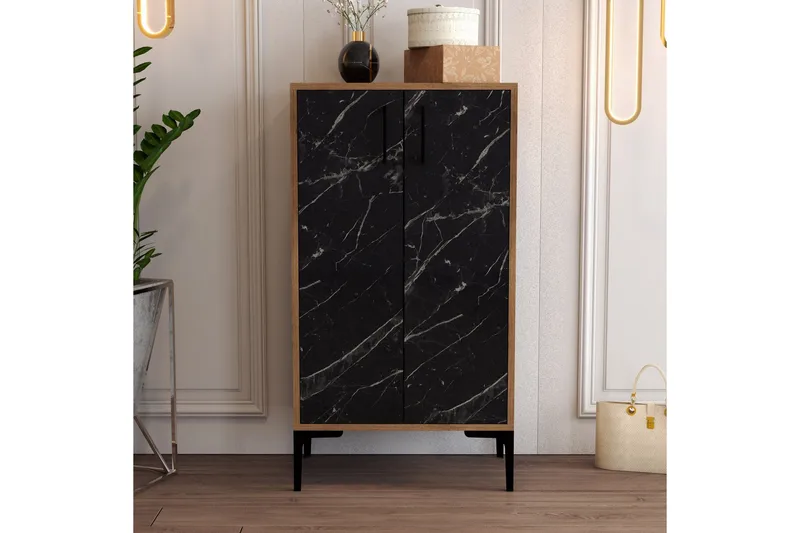 Babice Skoskåp 35x60 cm - Svart/Valnöt - Förvaring - Sko- & klädförvaring - Skoförvaring - Skoskåp