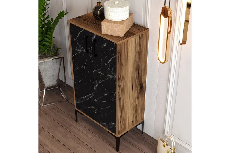 Babice Skoskåp 35x60 cm - Svart/Valnöt - Förvaring - Sko- & klädförvaring - Skoförvaring - Skoskåp