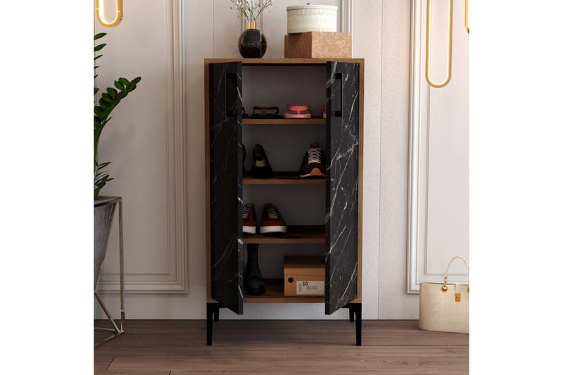 Babice Skoskåp 35x60 cm - Svart/Valnöt - Förvaring - Sko- & klädförvaring - Skoförvaring - Skoskåp
