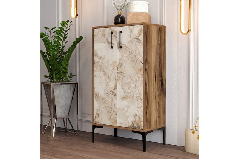 Babice Skoskåp 35x60 cm - Valnöt/Beige - Förvaring - Sko- & klädförvaring - Skoförvaring - Skoskåp