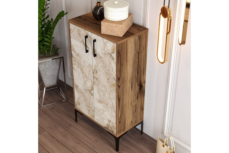 Babice Skoskåp 35x60 cm - Valnöt/Beige - Förvaring - Sko- & klädförvaring - Skoförvaring - Skoskåp