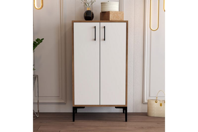 Babice Skoskåp 35x60 cm - Valnöt/Vit - Förvaring - Sko- & klädförvaring - Skoförvaring - Skoskåp
