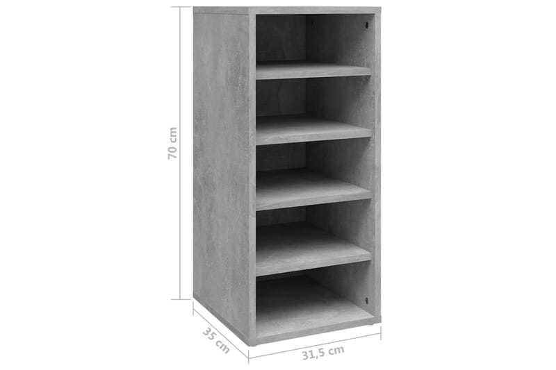 Skoskåp betonggrå 31,5x35x70 cm spånskiva - Betonggrå - Förvaring - Sko- & klädförvaring - Skoförvaring