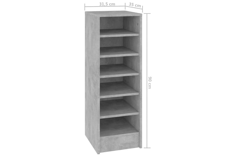 Skoskåp betonggrå 31,5x35x90 cm spånskiva - Betonggrå - Förvaring - Sko- & klädförvaring - Skoförvaring