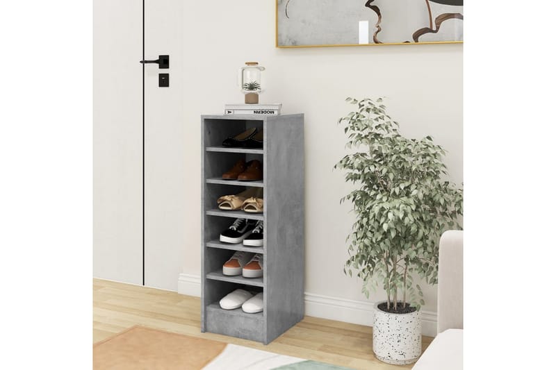 Skoskåp betonggrå 31,5x35x90 cm spånskiva - Betonggrå - Förvaring - Sko- & klädförvaring - Skoförvaring
