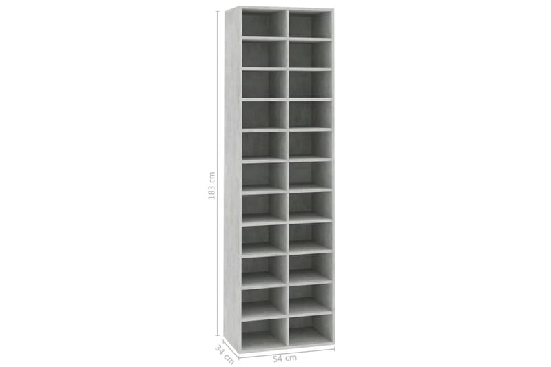 Skoskåp betonggrå 54x34x183 cm spånskiva - Betonggrå - Förvaring - Sko- & klädförvaring - Skoförvaring
