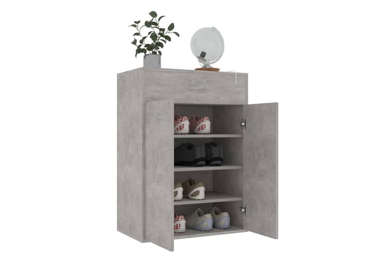 Skoskåp betonggrå 60x35x84 cm spånskiva - Betonggrå - Förvaring - Sko- & klädförvaring - Skoförvaring