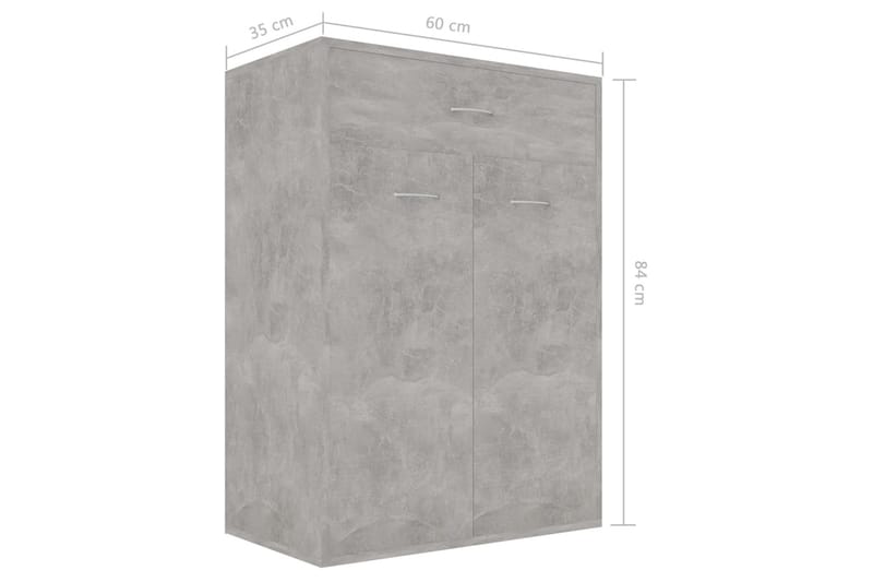 Skoskåp betonggrå 60x35x84 cm spånskiva - Betonggrå - Förvaring - Sko- & klädförvaring - Skoförvaring