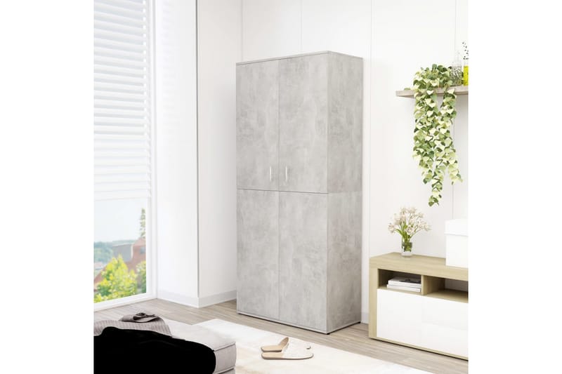 Skoskåp betonggrå 80x39x178 cm spånskiva - Betonggrå - Förvaring - Sko- & klädförvaring - Skoförvaring