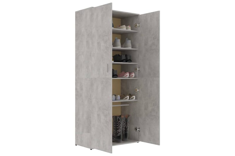 Skoskåp betonggrå 80x39x178 cm spånskiva - Betonggrå - Förvaring - Sko- & klädförvaring - Skoförvaring