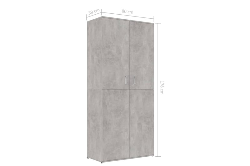 Skoskåp betonggrå 80x39x178 cm spånskiva - Betonggrå - Förvaring - Sko- & klädförvaring - Skoförvaring
