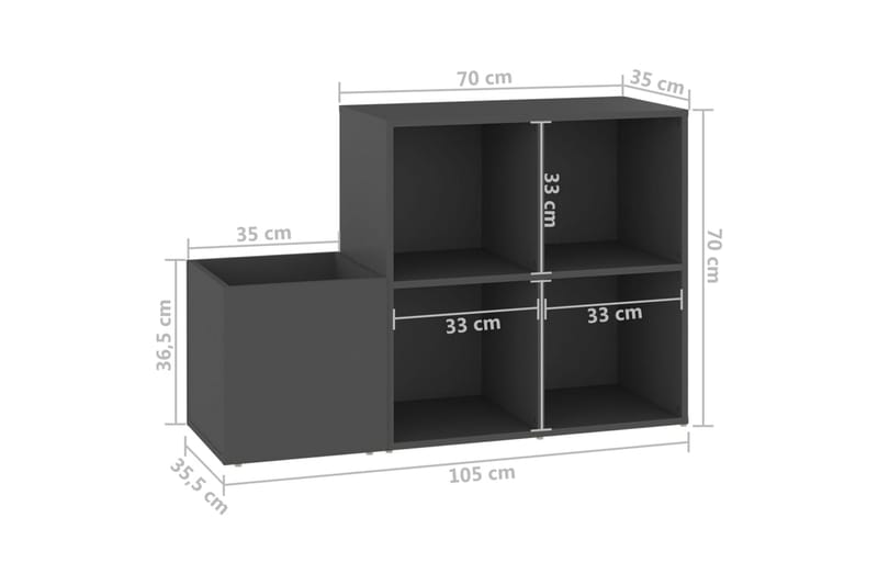 Skoskåp grå 105x35,5x70 cm spånskiva - Grå - Förvaring - Sko- & klädförvaring - Skoförvaring