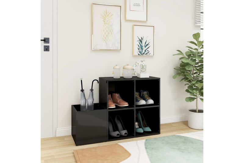 Skoskåp grå högglans 105x35,5x70 cm spånskiva - Grå högglans - Förvaring - Sko- & klädförvaring - Skoförvaring
