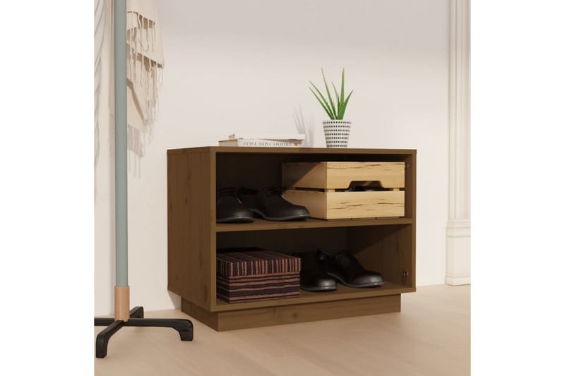 Skoskåp honungsbrun 60x34x45 cm massiv furu - Honung - Förvaring - Sko- & klädförvaring - Skoförvaring