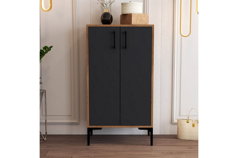JENEC Skoskåp 35x60 cm Valnöt/Antracit - Antracit/Valnöt - Förvaring - Sko- & klädförvaring - Skoförvaring - Skoskåp