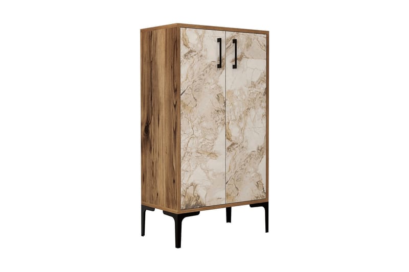 JENEC Skoskåp 35x60 cm Valnöt/Vit - Valnöt/Beige - Förvaring - Sko- & klädförvaring - Skoförvaring - Skoskåp