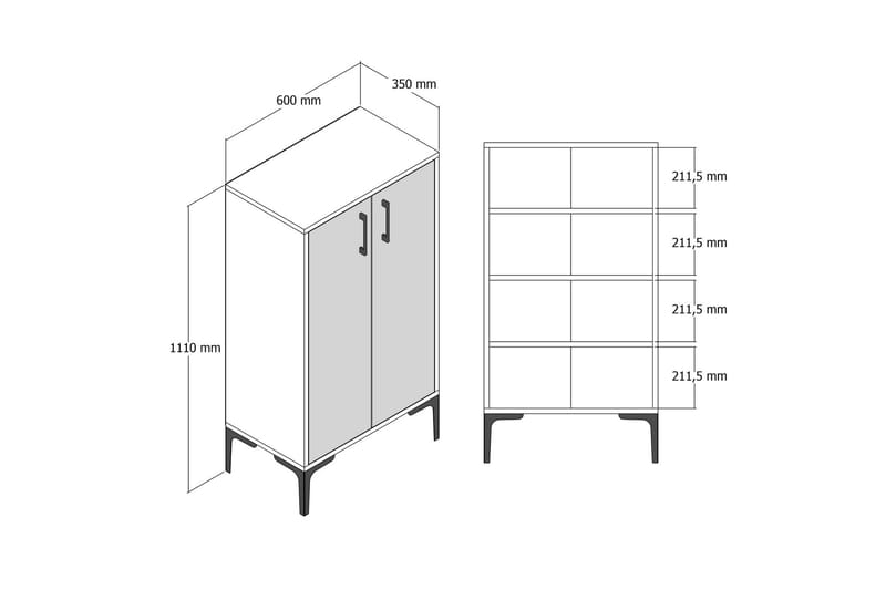 JENEC Skoskåp 35x60 cm Vit - Vit - Förvaring - Sko- & klädförvaring - Skoförvaring - Skoskåp