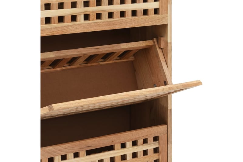 Skoskåp massivt valnötsträ 55x20x104 cm - Brun - Förvaring - Sko- & klädförvaring - Skoförvaring