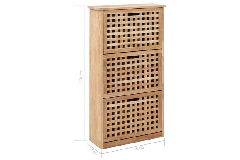 Skoskåp massivt valnötsträ 55x20x104 cm - Brun - Förvaring - Sko- & klädförvaring - Skoförvaring