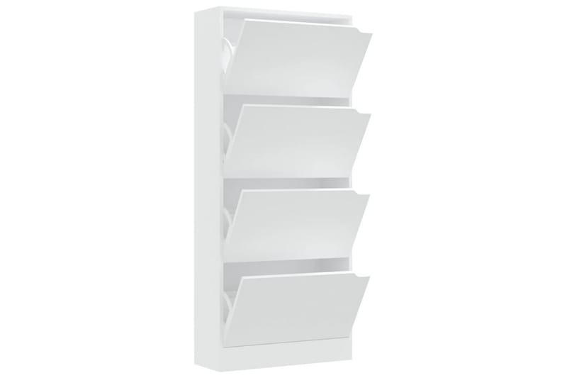 Skoskåp med 4 dörrar vit 59x24x136 cm spånskiva - Vit - Förvaring - Sko- & klädförvaring - Skoförvaring