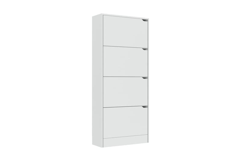 Skoskåp med 4 dörrar vit 59x24x136 cm spånskiva - Vit - Förvaring - Sko- & klädförvaring - Skoförvaring