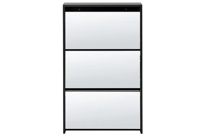 Skoskåp Midfield Svart, Silver, 63x17x103 cm - Svart, Silver, 63x17x103 cm - Förvaring - Sko- & klädförvaring - Skoförvaring