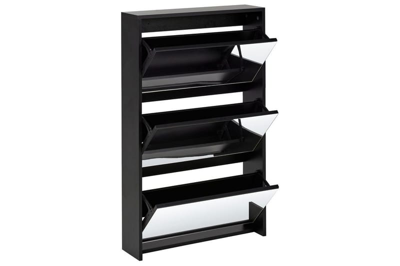 Skoskåp Midfield Svart, Silver, 63x17x103 cm - Svart, Silver, 63x17x103 cm - Förvaring - Sko- & klädförvaring - Skoförvaring