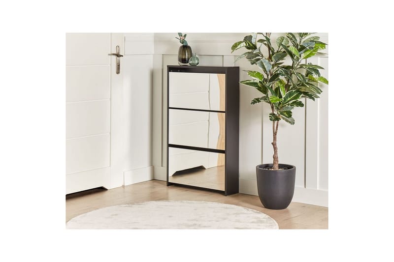 Skoskåp Midfield Svart, Silver, 63x17x103 cm - Svart, Silver, 63x17x103 cm - Förvaring - Sko- & klädförvaring - Skoförvaring