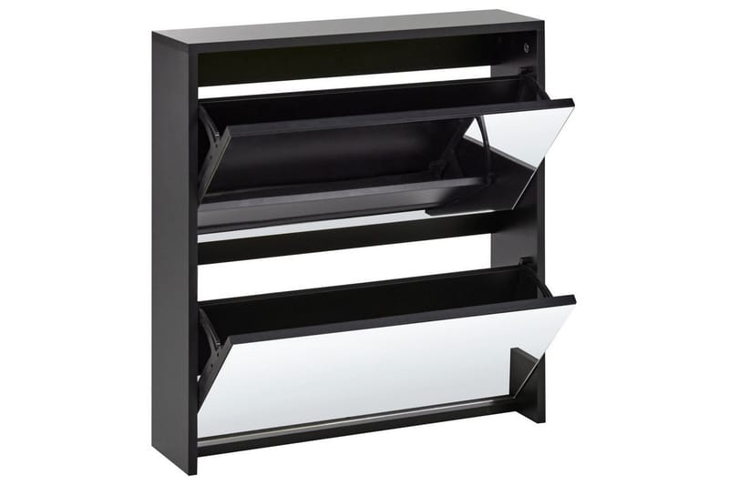 Skoskåp Midfield Svart, Silver, 63x17x67 cm - Svart, Silver, 63x17x67 cm - Förvaring - Sko- & klädförvaring - Skoförvaring