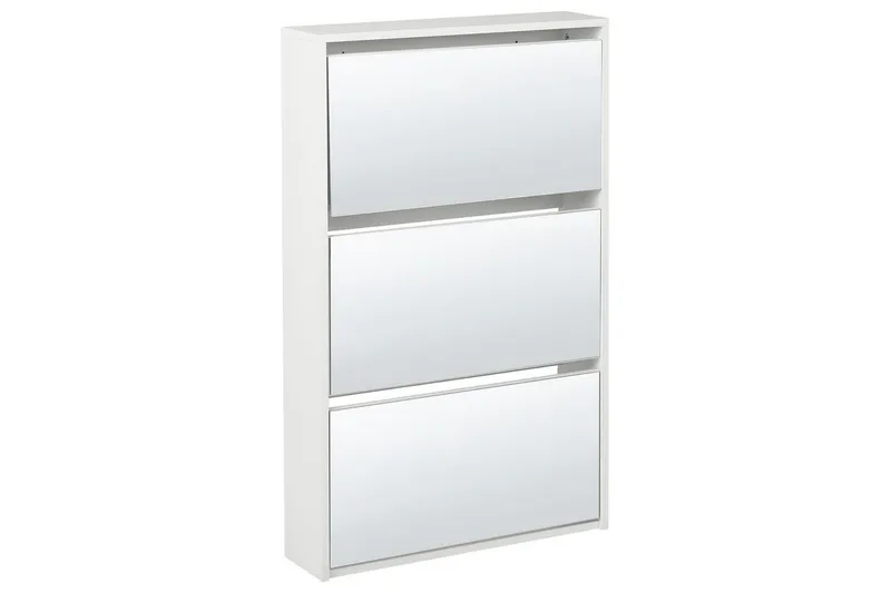 Skoskåp Midfield Vit, Silver, 63x17x103 cm, Vit, Silver, 63x17x103 cm