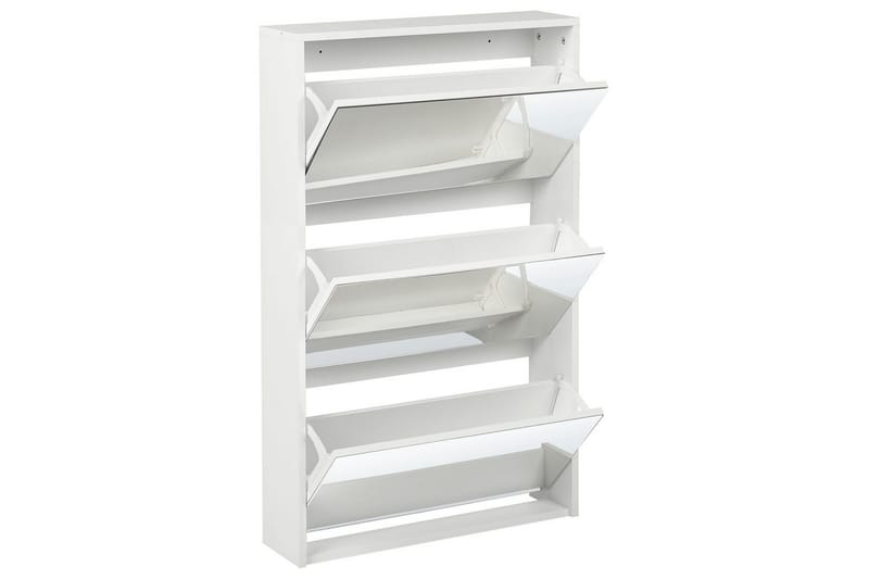 Skoskåp Midfield Vit, Silver, 63x17x103 cm - Vit, Silver, 63x17x103 cm - Förvaring - Sko- & klädförvaring - Skoförvaring