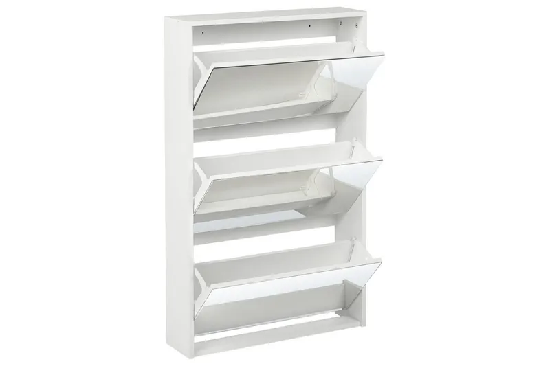 Skoskåp Midfield Vit, Silver, 63x17x103 cm - Vit, Silver, 63x17x103 cm - Förvaring - Sko- & klädförvaring - Skoförvaring