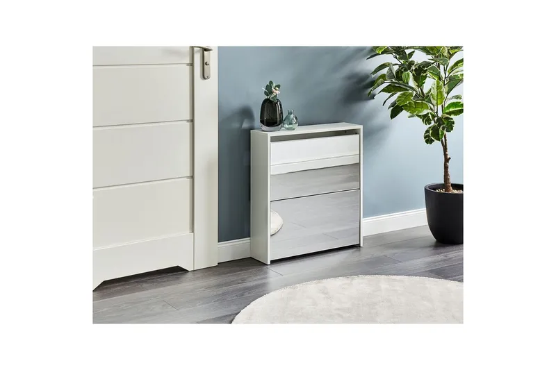 Skoskåp Midfield Vit, Silver, 63x17x67 cm - Vit, Silver, 63x17x67 cm - Förvaring - Sko- & klädförvaring - Skoförvaring