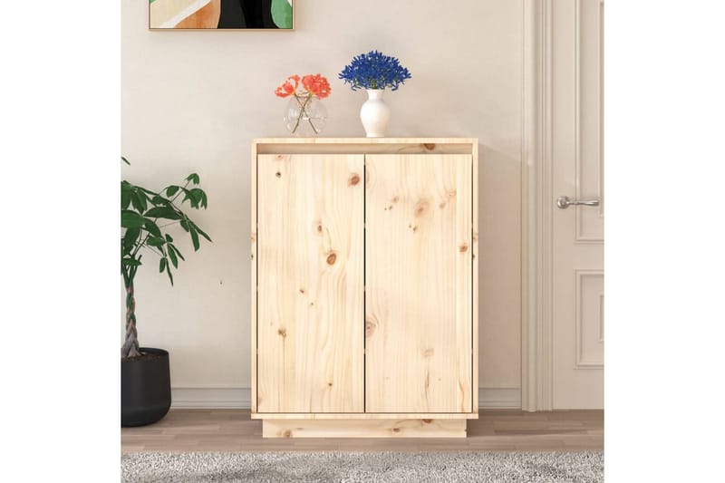 Skoskåp 60x35x80 cm massiv furu - Brun - Förvaring - Sko- & klädförvaring - Skoförvaring - Skoskåp