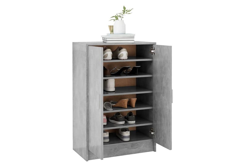 Skoskåp betonggrå 60x35x92 cm spånskiva - Betonggrå - Förvaring - Sko- & klädförvaring - Skoförvaring - Skoskåp