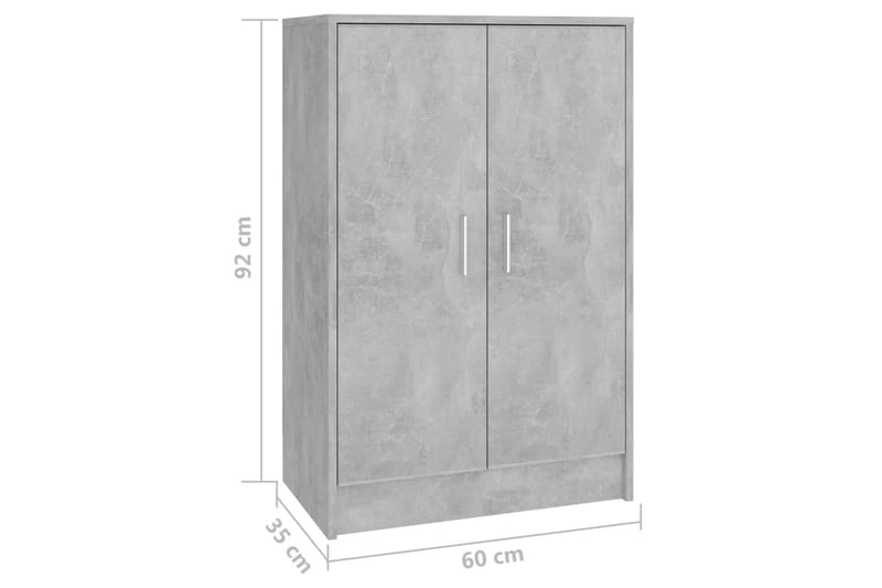 Skoskåp betonggrå 60x35x92 cm spånskiva - Betonggrå - Förvaring - Sko- & klädförvaring - Skoförvaring - Skoskåp