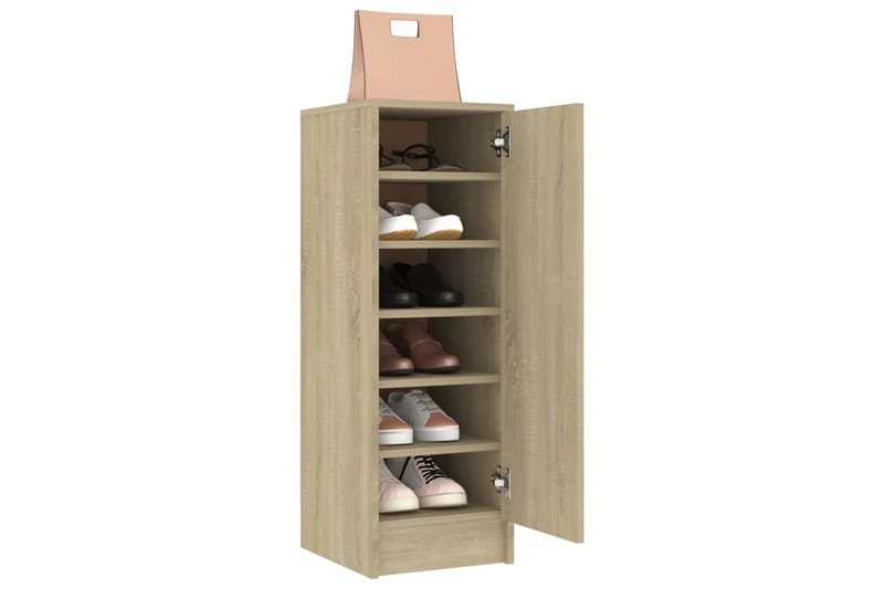Skoskåp sonoma-ek 32x35x92 cm spånskiva - Brun - Förvaring - Sko- & klädförvaring - Skoförvaring - Skoskåp