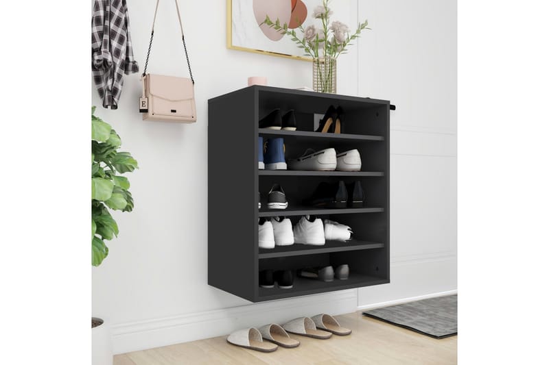 Skoskåp svart 60x35x70 cm spånskiva - Svart - Förvaring - Sko- & klädförvaring - Skoförvaring - Skoskåp