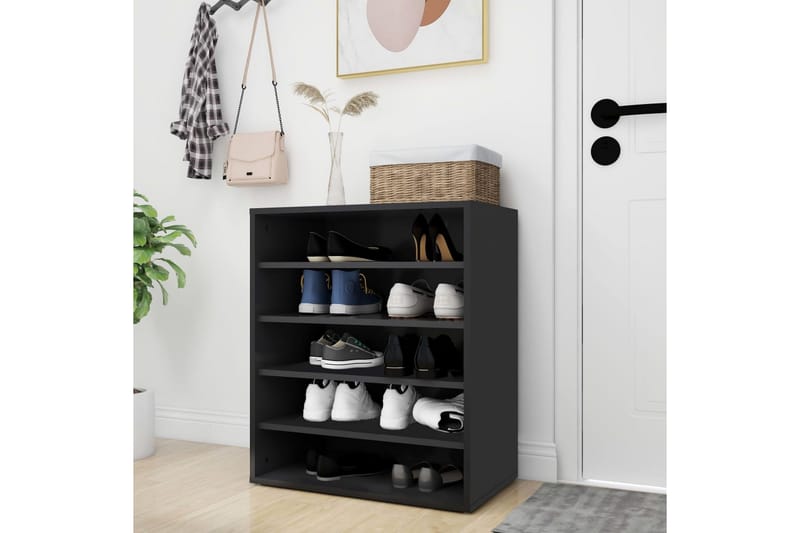 Skoskåp svart 60x35x70 cm spånskiva - Svart - Förvaring - Sko- & klädförvaring - Skoförvaring - Skoskåp