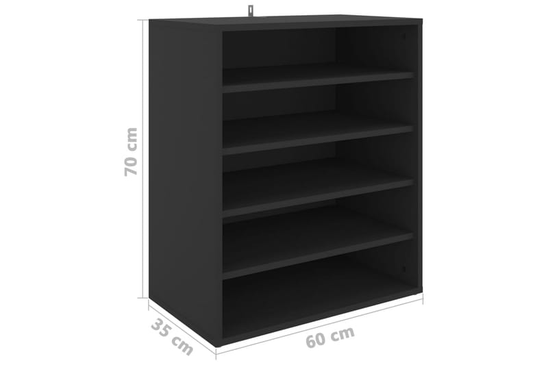 Skoskåp svart 60x35x70 cm spånskiva - Svart - Förvaring - Sko- & klädförvaring - Skoförvaring - Skoskåp