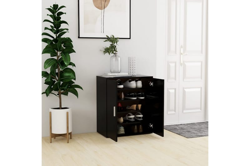 Skoskåp svart 60x35x70 cm spånskiva - Svart - Förvaring - Sko- & klädförvaring - Skoförvaring - Skoskåp