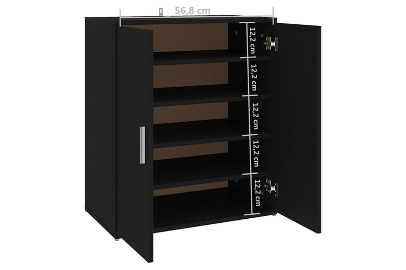 Skoskåp svart 60x35x70 cm spånskiva - Svart - Förvaring - Sko- & klädförvaring - Skoförvaring - Skoskåp